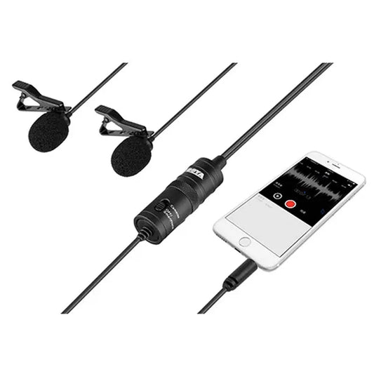 BOYA BY-M1DM Dual Lavalier Microphone Lapel Clip-on Omnidirectional Condenser Mic 0 Reviews